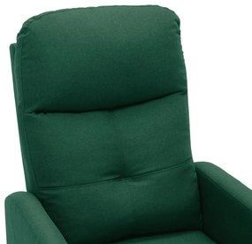 Fotoliu de masaj rabatabil electric, verde inchis, textil 1, Morkegronn