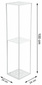 Suport pentru flori 100x24 cm, alb