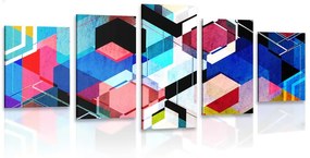 Tablou 5-piese geometrie abstractă