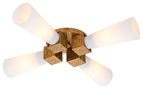 Elstead KRISTY-4P-DG-OPAL - Lustru pe tijă KRISTY 4xE27/40W/230V, cupru