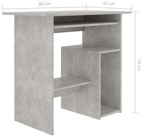 Birou, gri beton, 80 x 45 x 74 cm, PAL Gri beton