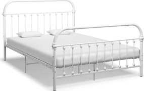 vidaXL Cadru de pat, alb, 140 x 200 cm, metal