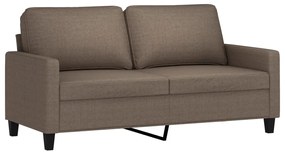348708 vidaXL Canapea cu 2 locuri, gri taupe, 140 cm, material textil