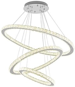 Lustră LED dimabilă pe cablu LED/210W/230V 3000-6500K argintiu + telecomandă