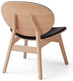 Fotoliu din lemn de stejar cu tapițerie din piele Findahl Hammel One