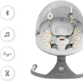 Leagăn cu vibrații și sunete pentru bebeluși 2 în 1 KINDERKRAFT LUMI gri deschis