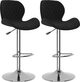 vidaXL Scaune de bar, 2 buc., negru, catifea