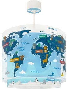 Lustră pentru copii Dalber WORLD 40672, 1xE27/15W/230V, albastră