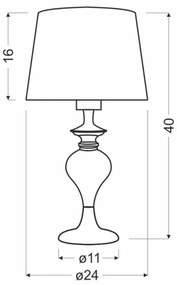 Lampă de masă PRIMA GOLD 1xE27/60W/230V negru/auriu