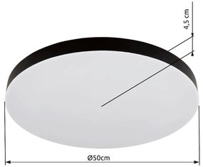 Plafoniera LED design modern simplu MATTHEW D-50cm negru/opal