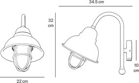 Aplica de perete exterior design industrial Chronos