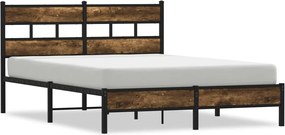 vidaXL Cadru de pat fără saltea, cu tăblie, stejar sonoma, 140x200 cm