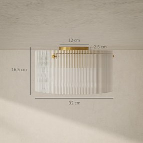 HOMCOM Plafonier LED 40W cu bază E27 modern pentru sufragerie, hol, sufragerie, bucătărie, transparent | Aosom Romania