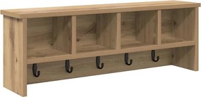 vidaXL Răcător de paltoane montat pe perete cu raft stejar artizanal