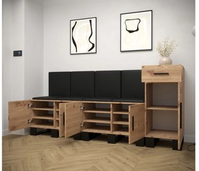 Set mobilier pentru hol Amanda 17 (Stejar artisan + gri închis). 1086004