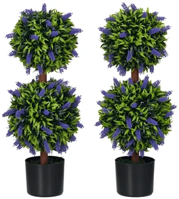 HOMCOM Set de 2 plante artificiale, plantă artificială rezistentă la UV în ghiveci, 70 cm plantă de interior pentru camera de zi, grădină | Aosom Romania