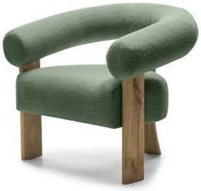 Fotoliu design verde închis KOKEI, stejar