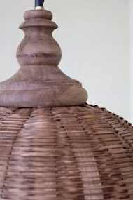 Lustra impletita manual din rattan si rachita, D34 cm