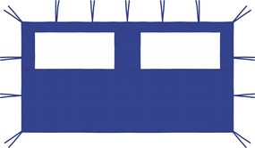 vidaXL Perete lateral foișor cu ferestre, albastru, 4x2 m