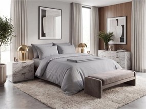 Lenjerie de pat din crep DENYX BLEND gri, buzunar hotelier Dimensiune lenjerie de pat: 70 x 90 cm | 140 x 200 cm