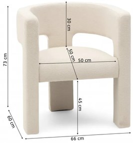 Fotoliu design bej deschis ALPAH LOOP