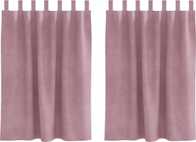vidaXL Perdele opace 2 pcs Roz închis 140 x 140 cm Catifea