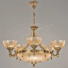 Lustra Avangard cu 5 Brate, Desing Clasic, Finisaj Bronz Antic - Bussy Lighting 3034-52-05