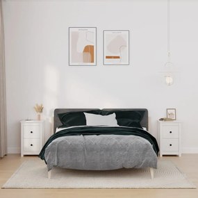 820949 vidaXL Noptiere, 2 buc., alb, 40x35x61,5 cm, lemn masiv de pin