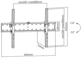MK FLORIA MKF-23DN640 - Suport rabatabil perete TV 80" negru