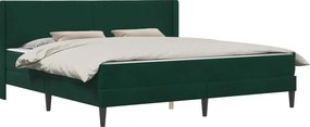 vidaXL Cadru de pat cu saltea Verde închis 180 x 200 cm Catifea