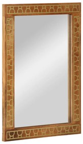 vidaXL Oglindă de baie, 50x70x2,5 cm, lemn masiv de mango și sticlă