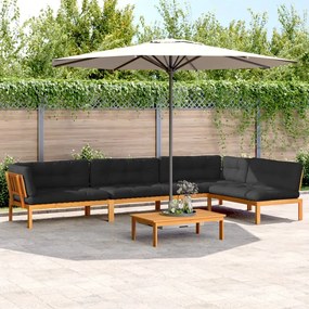 3209514 vidaXL Set canapele de grădină cu perne din paleți 5 piese lemn acacia
