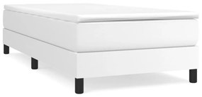 3120677 vidaXL Cadru de pat box spring, alb, 90x200 cm, piele ecologică