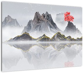 Tablou - Munții în ceață (70x50 cm)