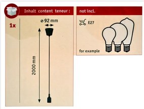 Paulmann 50346 - Lustră pe cablu NEORDIC 1xE27/20W/230V IP44