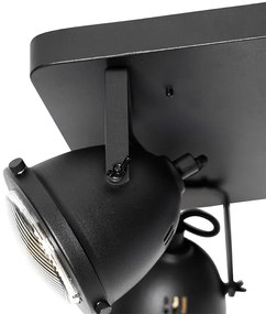 Spotlight industrial negru cu 4 lumini - Emado