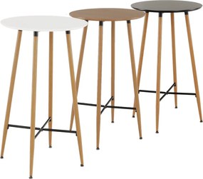 Masă de bar, negru/stejar, diametru 60 cm, IMAM