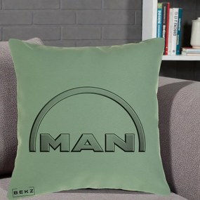 Perna Personalizata cu emblema MAN, 40x40 cm, Verde, Husa Detasabila, Perna Inclusa, BEKZ®