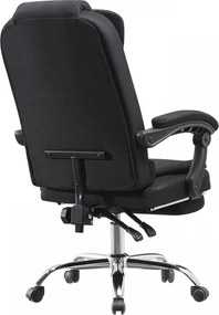 RESIGILAT- Scaun directorial, suport picioare, reglabil, Material textil, Negru