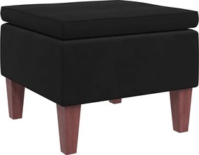 vidaXL Scaun cu picioare din lemn, negru, catifea