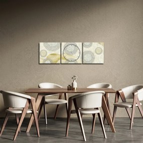 Tablou - Abstract, cercuri de marmură (cu ceas) (90x30 cm)