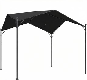 Outsunny Pergolă Pavilion 3x3 m, rezistent la apă, stabil, rezistent la iarnă, protecție solară cu acoperiș în șarpantă, contravântuiri triunghiulare | Aosom Romania