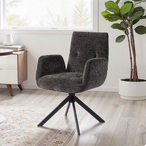 HOMCOM Fotoliu tapițat, fotoliu accent, design modern, rotativ, până la 120 kg, Negru | Aosom Romania