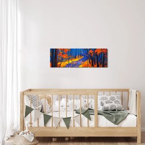 Tablou - Pădurea toamna (cu ceas) (90x30 cm)