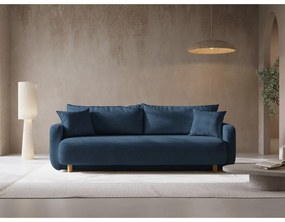 Canapea albastru-închis extensibilă, cu spațiu de depozitare 231 cm Elen – Micadoni