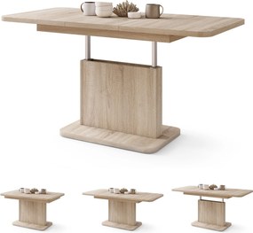 Mazzoni ASTON MINI-Z Stejar Sonoma - MĂSUȚĂ DE CAFEA MODERNĂ EXTENSIBILĂ REGLABILĂ PE ÎNĂLȚIME MASĂ TRANSFORMABILĂ