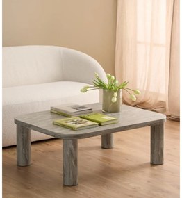Măsuță de cafea gri deschis cu aspect de marmură 75x100 cm Solano – Actona