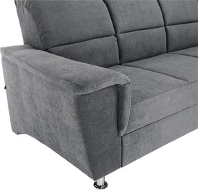 Colţar extensibil, material textil gri, model dreapta, SANTIAGO