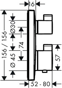 Baterie termostatata cada - dus, Hansgrohe, Ecostat Square, alb mat