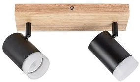 Plafoniera lemn stil nordic cu 2 spoturi Toras